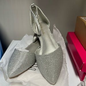 DREAM PAIRS Flapointed Women's Casual D'Orsay Pointed  Toe, silver, wedding, 10